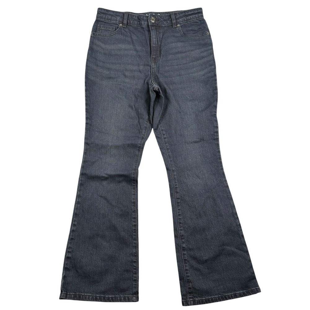Cat & Jack Girls Size 16 Flare Jeans Dark Wash Stretch Denim High Rise Pants 876